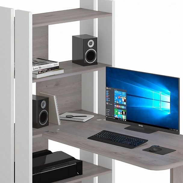 Стол компьютерный Домино Lite СТЛ-ОВ+С100Р Белый/Нельсон - Вид 5