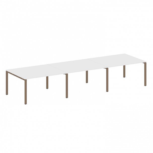 Стол для переговоров "Metal System" БП.ПРГ-3.3 белый/мокко - Вид 1