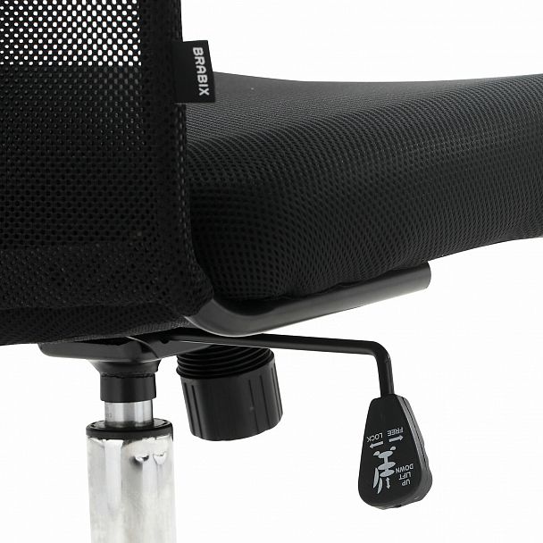 Кресло офисное BRABIX "Fit EX-514", с подголовником, хром, черное, 531949 - Вид 13