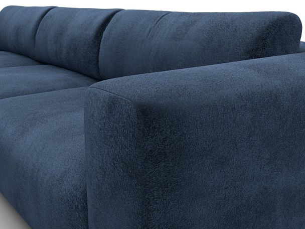 Диван угловой Лига-066 НПБ Лонг угол левый Велюр синий - Вид 4