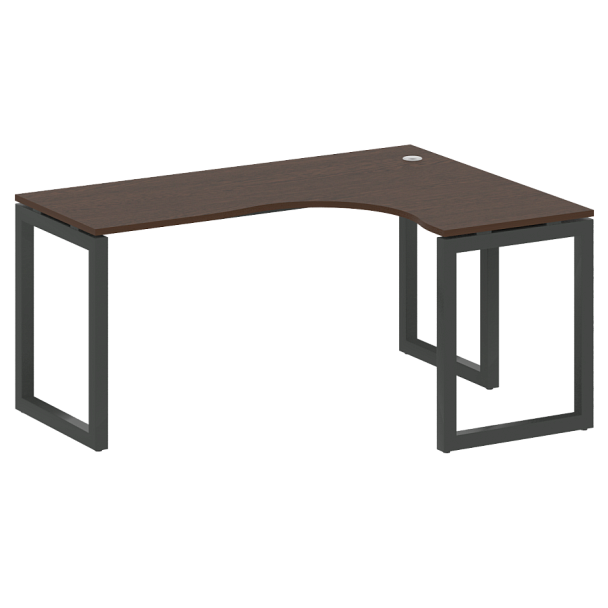 Metal System Quattro Стол криволинейный правый на О-образном м/к 50БО.СА-4 (R) Венге/Антрацит металл 1600*1200*750 - Вид 1