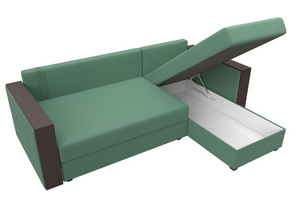 Диван угловой Валенсия Лайт правый угол Рогожка зеленый - Вид 9