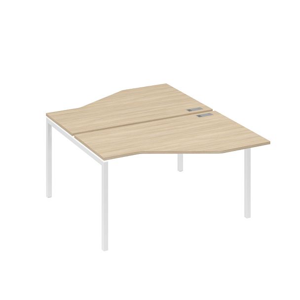 Рабочая станция (2х140) со столами Техно каркас DUE A4 А4 Б2 187 БП дуб скандинавский / металлокаркас белый - Вид 1