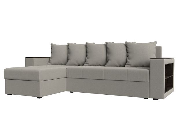 Диван угловой Дубай Лайт левый угол Рогожка бежевый - Вид 1