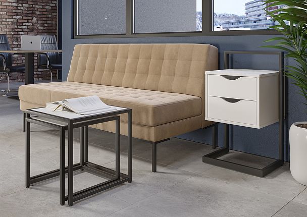 Тумба приставная "Loft"  VR.L-PY2 Белый Бриллиант/Черный - Вид 2