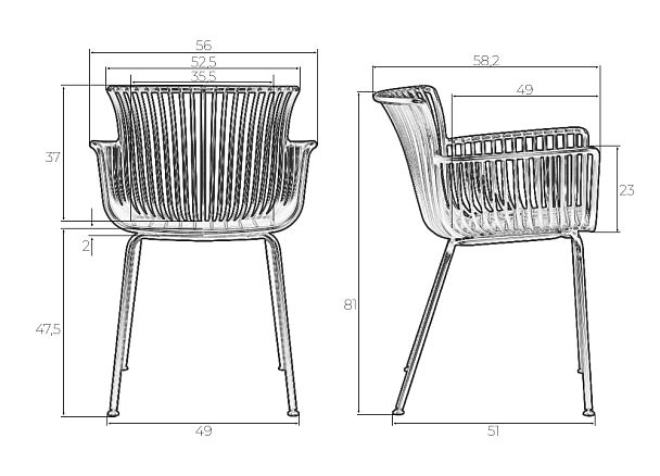 Стул обеденный DOBRIN ROSS (темно-серый (GR-04) без подушки) - Вид 11