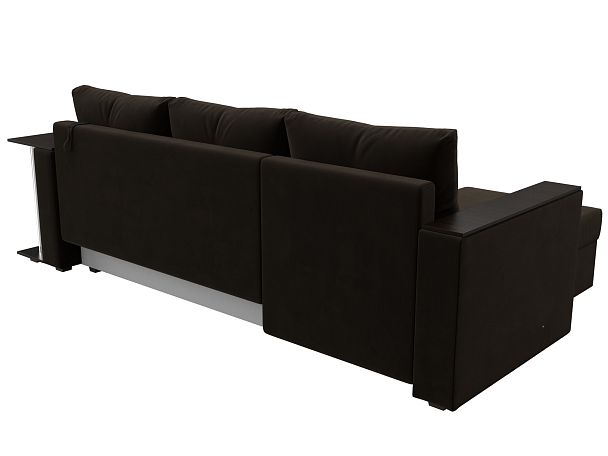 Угловой диван Атланта Лайт левый (полностью микровельвет коричневый) - Вид 5