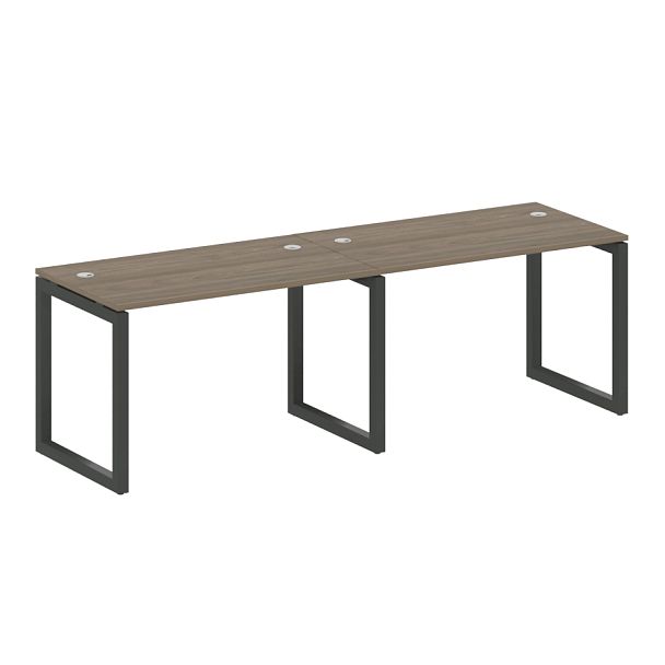 Metal System Quattro Р. ст. на 2 раб. места на О-образном м/к 50БО.СМ-2.2 Вяз/Антрацит металл 2400*720*750 - Вид 1