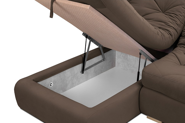 Мягкий угол «Борнео» с оттоманкой коричневый - Вид 7