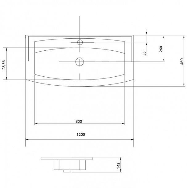 Раковина "Милан 120" - Вид 2