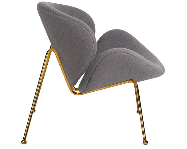 Кресло дизайнерское DOBRIN EMILY (серая ткань AF7, золотое основание) - Вид 3