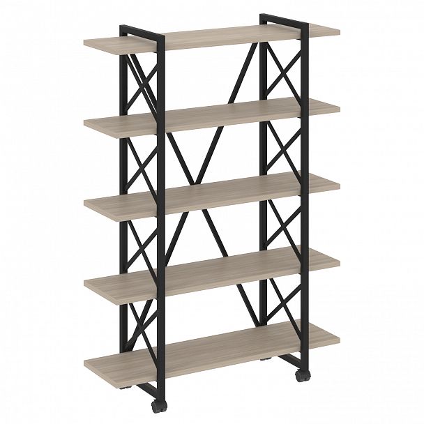 Стеллаж на колесах "Loft" VR.L-MST.K-5.8V дуб аттик/черный - Вид 1