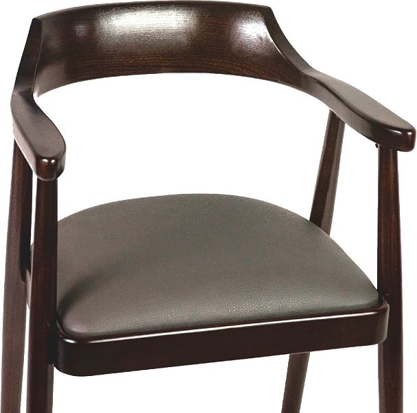Комплект деревянных стульев с подлокотниками Боэн темный орех/коричневая экокожа, 4 шт. - Вид 10