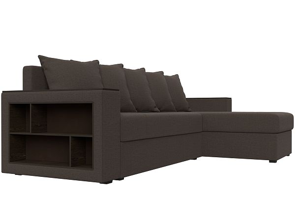 Диван угловой Дубай Лайт правый угол Рогожка коричневый - Вид 3