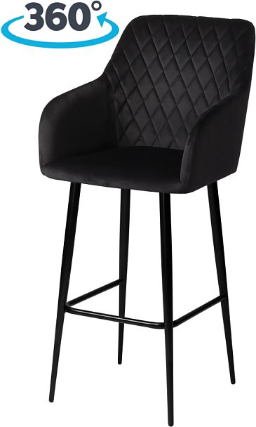 Комплект барных поворотных кресел Барли К, черный H75/черный, 2 шт. - Вид 1