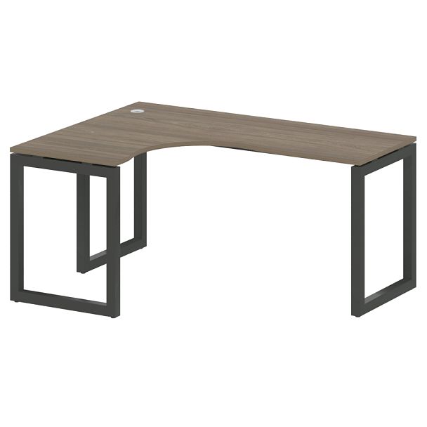 Metal System Quattro Стол криволинейный левый на О-образном м/к 50БО.СА-4 (L) Вяз/Антрацит металл 1600*1200*750 - Вид 1