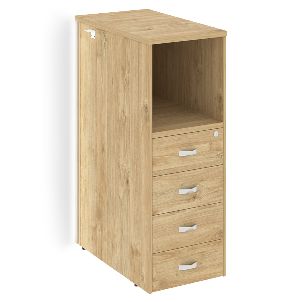 Onix Тумба с подсветкой 4 ящика завершающая, правая O.R-TV-4.S (R) Тиквуд светлый 436*767*1185 - Вид 1