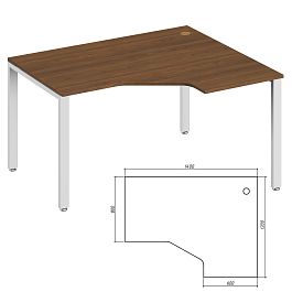 Эргономичный стол правый Trend Metal 140x120x75 орех экко - Фото предпросмотра