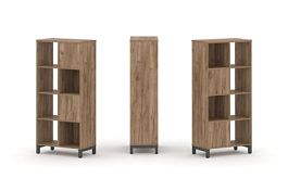 Стайл Проджект Набор стеллажа 2-х сторон., 4 яр. SN.NSD-421 Дуб Табак/Металл Антрацит 754*400*1615 - Фото предпросмотра