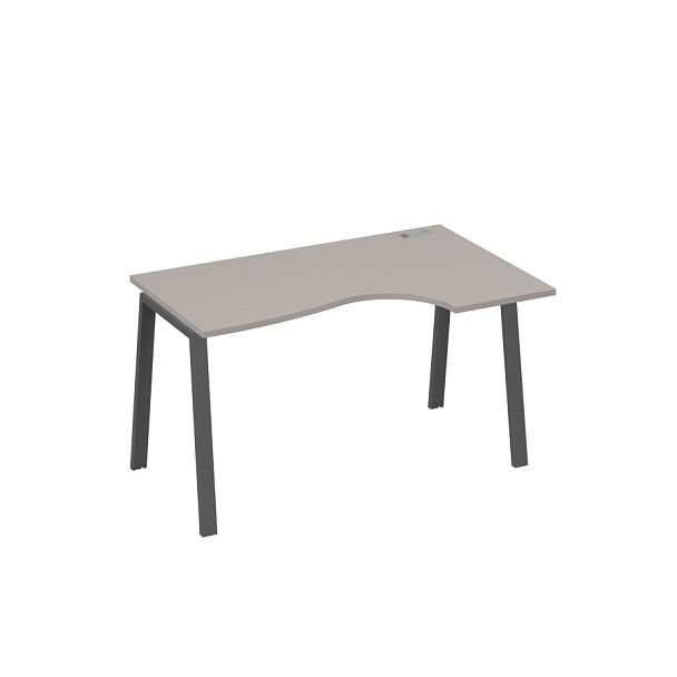 Стол эргономичный правый "Классика" на металлокаркасе TRE A4 А4 Б3 044 БП мокко премиум / металлокаркас антрацит - Вид 1
