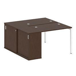 Metal System Quattro Р. ст. с шкафом-купе на П-образном м/к 40БП.РС-СШК-1.1 Т Венге/Белый металл 1410*1475*750 - Фото предпросмотра