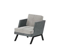 Aldo Кресло с декором из пуговиц ALDB-01L Storm 022/Storm 017/Металл Черный 790*875*890 - Фото предпросмотра