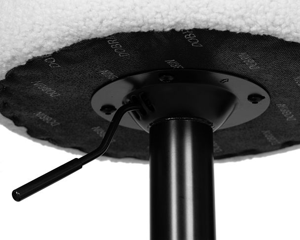 Табурет барный DOBRIN TEDDY BLACK (белый букле (13)) - Вид 3