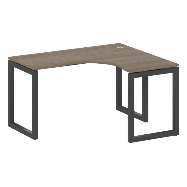 Metal System Quattro Стол криволинейный правый на О-образном м/к 50БО.СА-3 (R) Вяз/Антрацит металл 1400*1200*750 - Вид 1