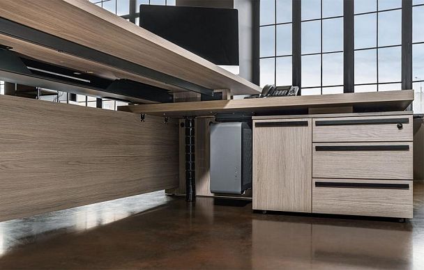 Шкаф для документов (стекло-одежда) U.RUS РС 317 ДЧ/ЛС дуб виченца/лава серая - Вид 3