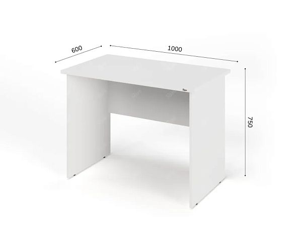 UNITY PС6-10 БЕЛЫЙ Офисный стол прямоугольный Прямой 1000х600х751 - Вид 1