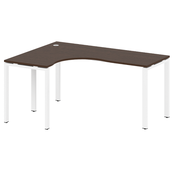 Metal System Стол криволинейный левый на П-образном м/к БП.СА-4 (L) Венге/Белый металл 1600*1200*750 - Вид 1