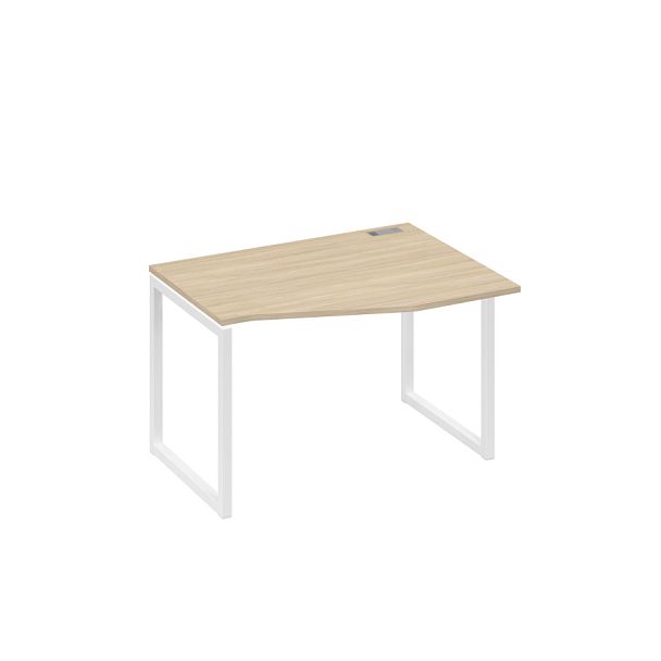 Стол эргономичный правый "Техно" на металлокаркасе QUATTRO A4 А4 Б4 062 БП дуб скандинавский / металлокаркас белый - Вид 1