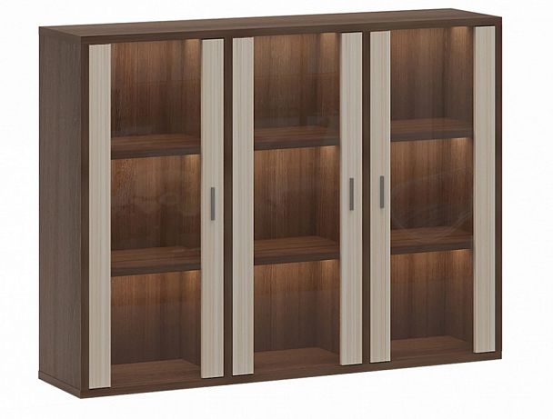 Тумба-витрина Домино СУ(ш3в1)+3ФС Карамель/Шамони - Вид 1