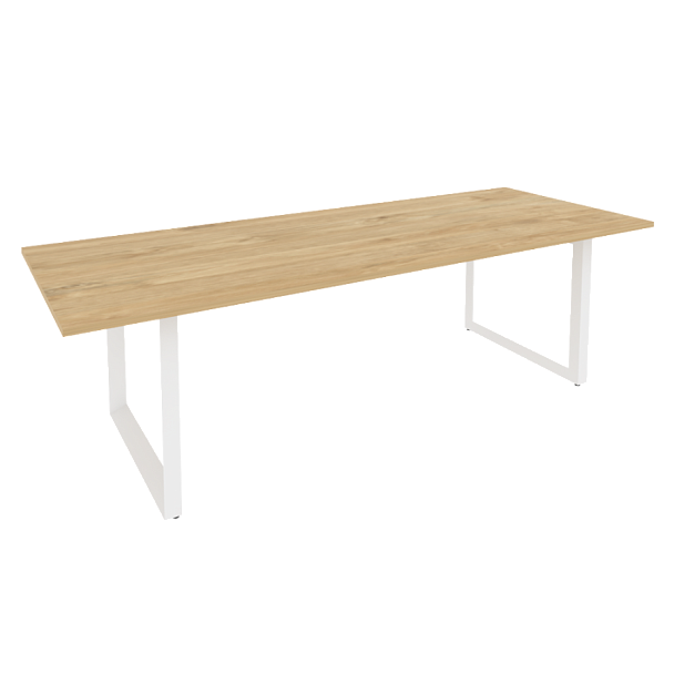 Onix Direct Стол переговорный на О-образном м/к O.MO-PRG-25 Тиквуд светлый/Белый металл 2580*980*750 - Вид 1