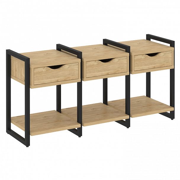 Тумба на опорах наборная "Loft" VR.L-TN-4.O тиквуд светлый/черный - Вид 1