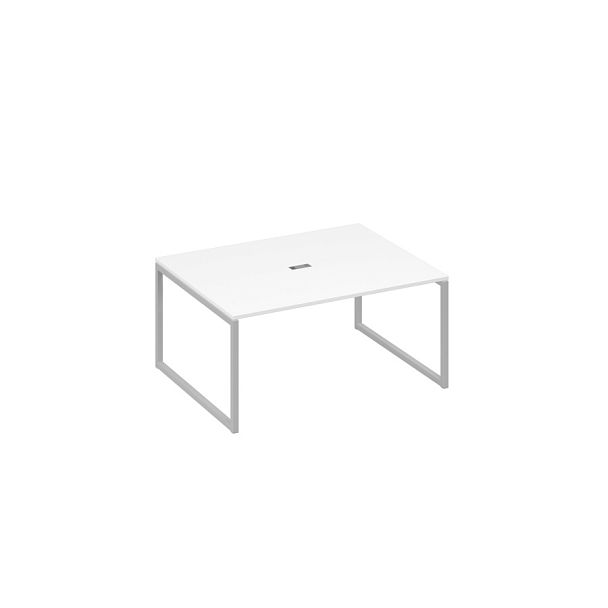 Стол 160 на опорах QUATTRO для переговоров A4 А4 Б4 133 БП белый премиум / металлокаркас серый - Вид 1