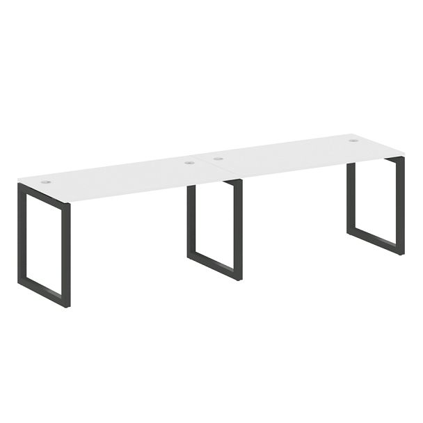 Metal System Quattro Р. ст. на 2 раб. места на О-образном м/к 50БО.СМ-2.3 Белый/Антрацит металл 2800*720*750 - Вид 1
