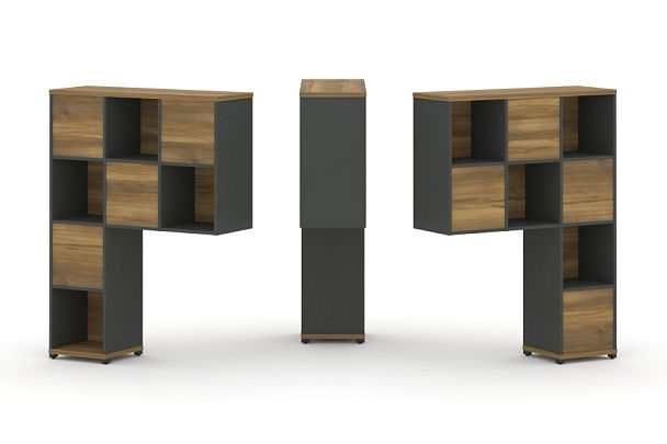 Concept Надставка высокая CN.DNV-001 Сандал Янтарный/Антрацит/Металл Антрацит 1099*350*1486 - Вид 1