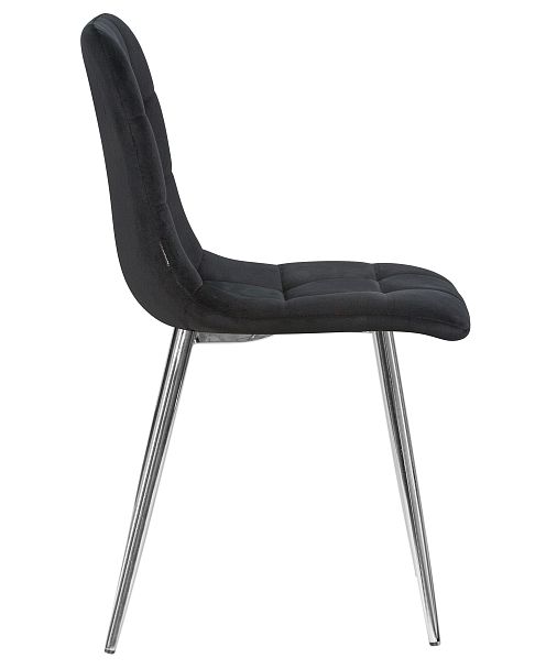 Стул обеденный DOBRIN ALEX (хром ножки, черный велюр (V108-77), ) - Вид 3