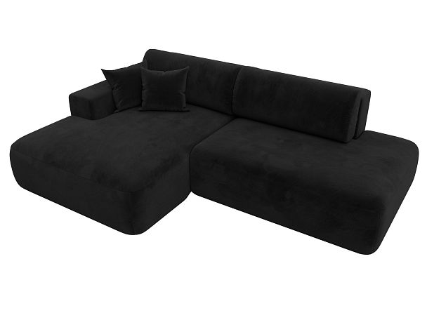 Диван угловой Лига-036 Модерн левый угол Велюр черный - Вид 8