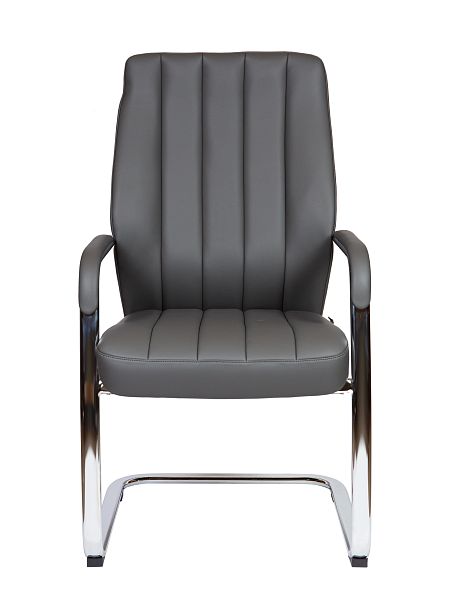 Кресло офисное / Madrid CF-Grey / алюминиевая  база / серая экокожа - Вид 2