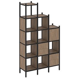 Loft Прямой стеллаж наборный VR.L-21 Дуб аризона/Чёрный металл 1278*446*2280 - Фото предпросмотра