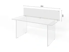 UNITY РПС-03-17 Белый Перегородка прямоугольная 16х800х400 - Фото предпросмотра