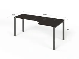 UNITY РМСУ9-18R ВЕНГЕ Стол на металлокаркасе угловой правый 1800х900х750 - Фото предпросмотра