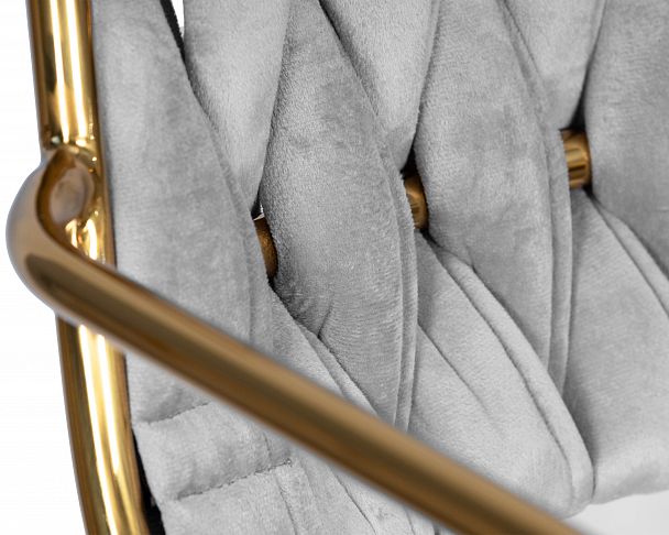 Стул барный DOBRIN MILLER GOLD (светло-серый велюр (135-37)) - Вид 8