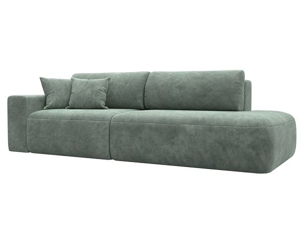Диван прямой Лига-036 НПБ Модерн подлокотник слева Велюр зеленый - Вид 1