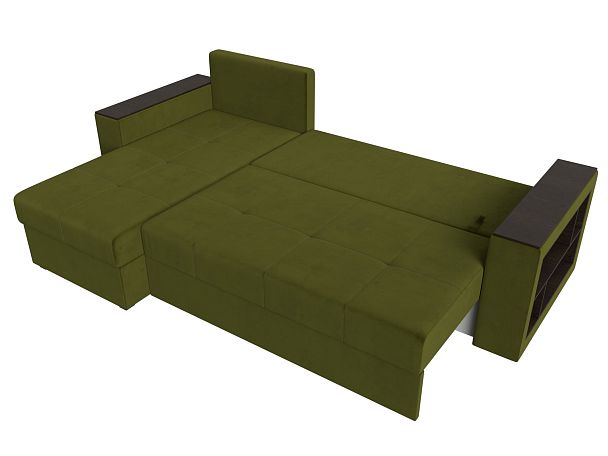 Диван угловой Дубай Лайт угол левый (полностью микровельвет зеленый) - Вид 9