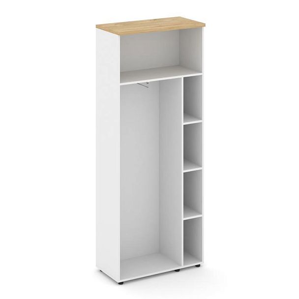 Стайл Проджект Гардероб широкий неглуб. SN.GB.E-003 Белый/Тиквуд Светлый/Черный Ручки 796*400*1982 - Вид 2