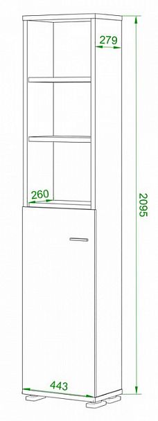 Стеллаж комбинированный Домино ПУ-20-2 Шамони - Вид 2