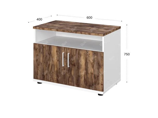 TANDEM RTD039-80U-SH Тумба под оргтехнику универсальная 800х450х600 Таксония шоколадная/Белый - Вид 2